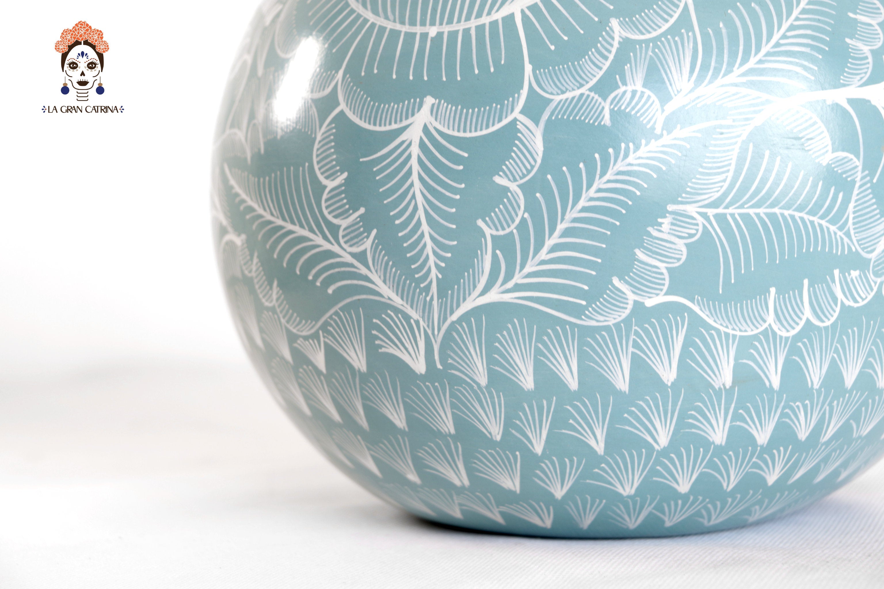 Vase with Foliage green with Birds - Huancito - 11.6 in. - Made to Order Pablo Huancito