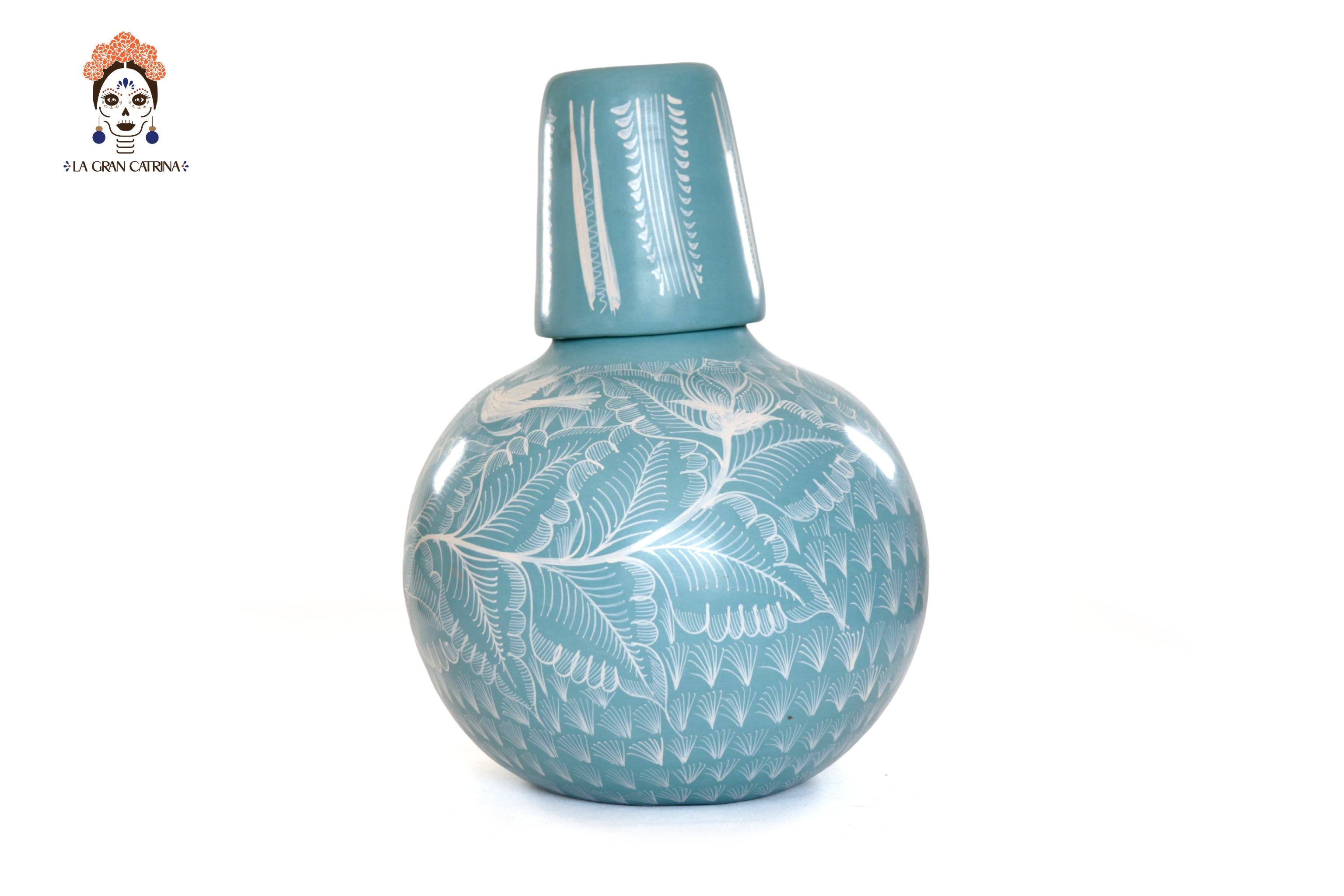 Vase with Foliage green with Birds - Huancito - 11.6 in. - Made to Order Pablo Huancito