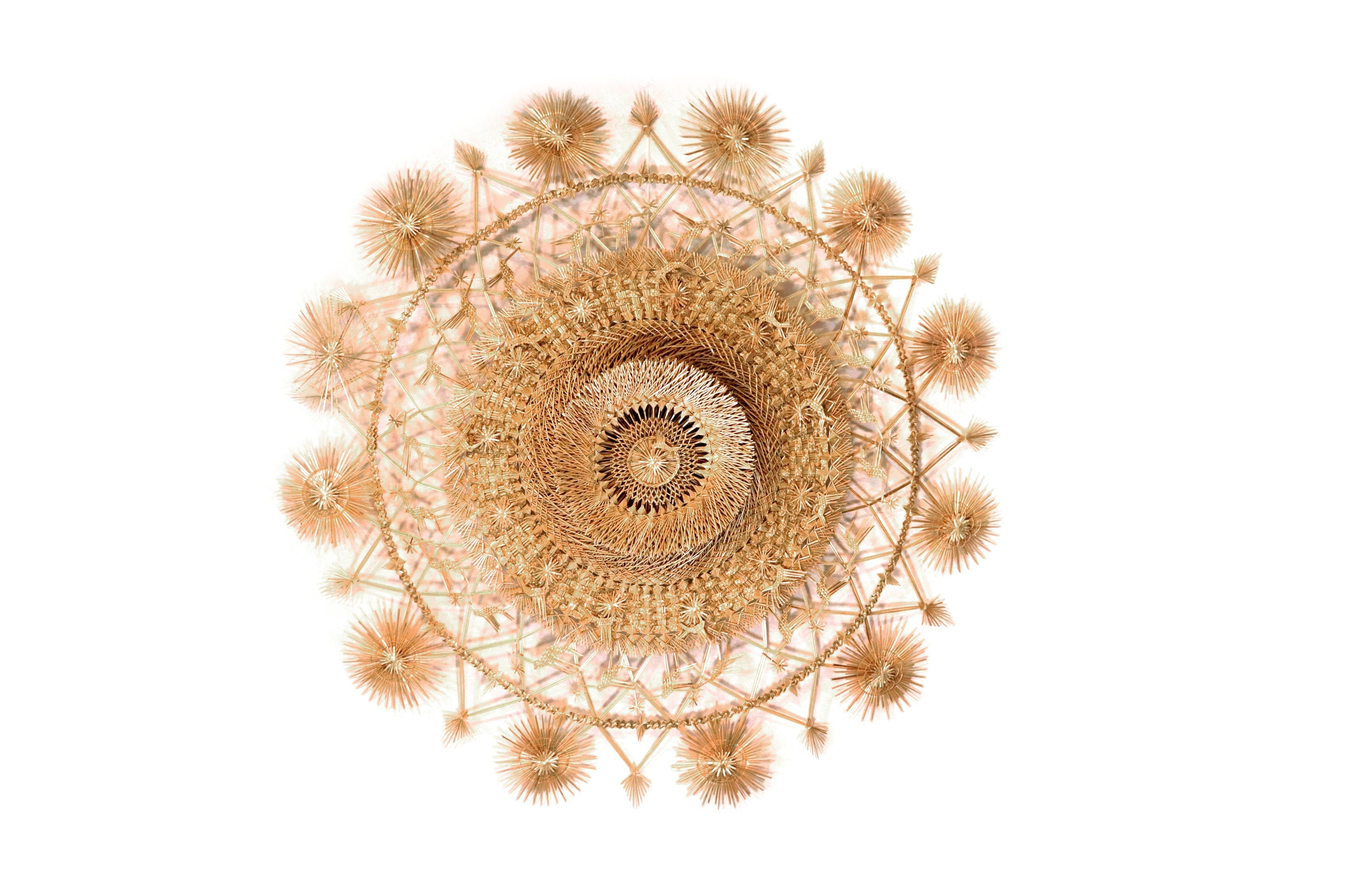 Wheat Straw Wall Circle - Colibríes - 40 in. Panikua