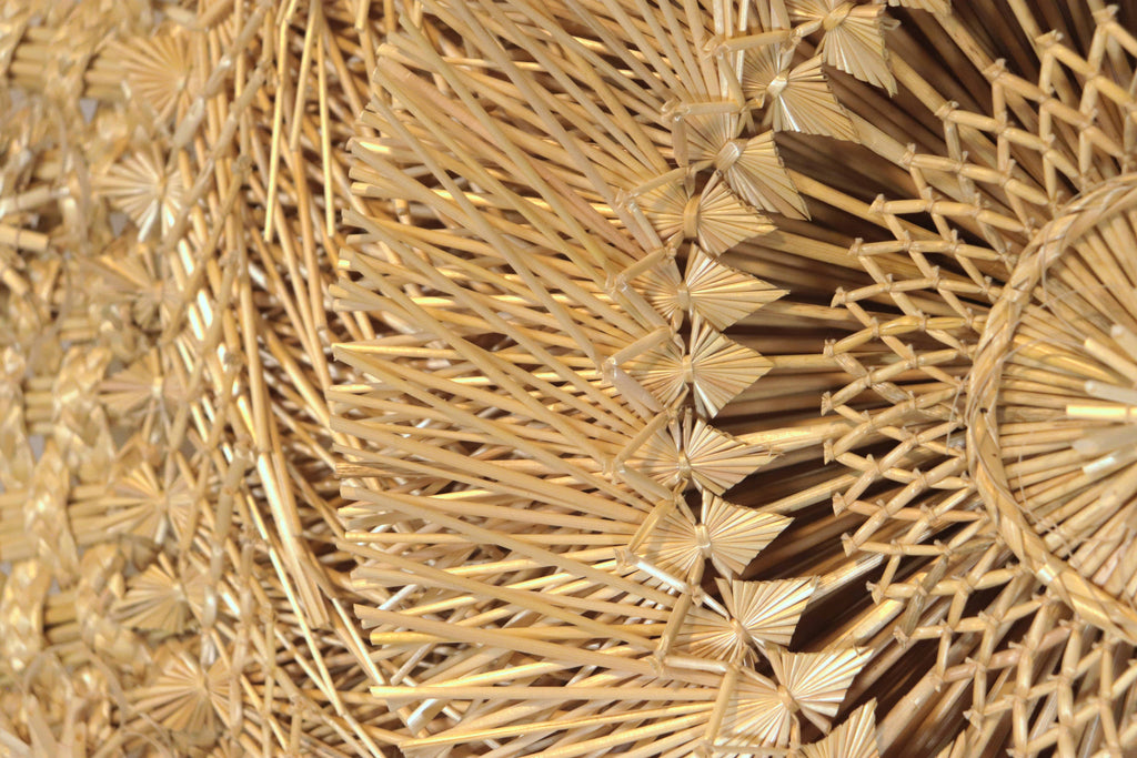 Wheat Straw Wall Circle - Colibríes - 40 in. Panikua