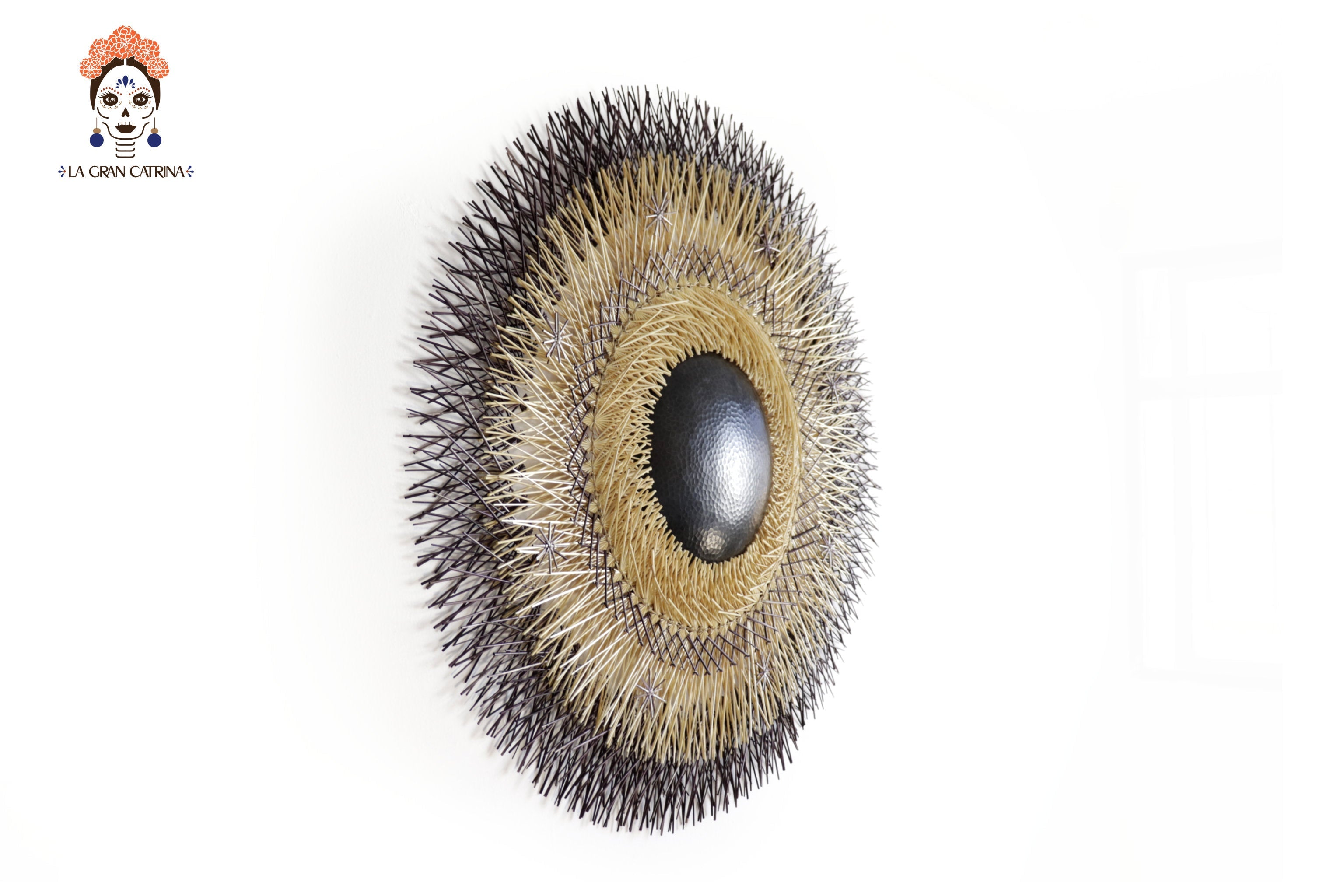 Wheat Straw Wall Circle - Black Copper - 40 in. Panikua