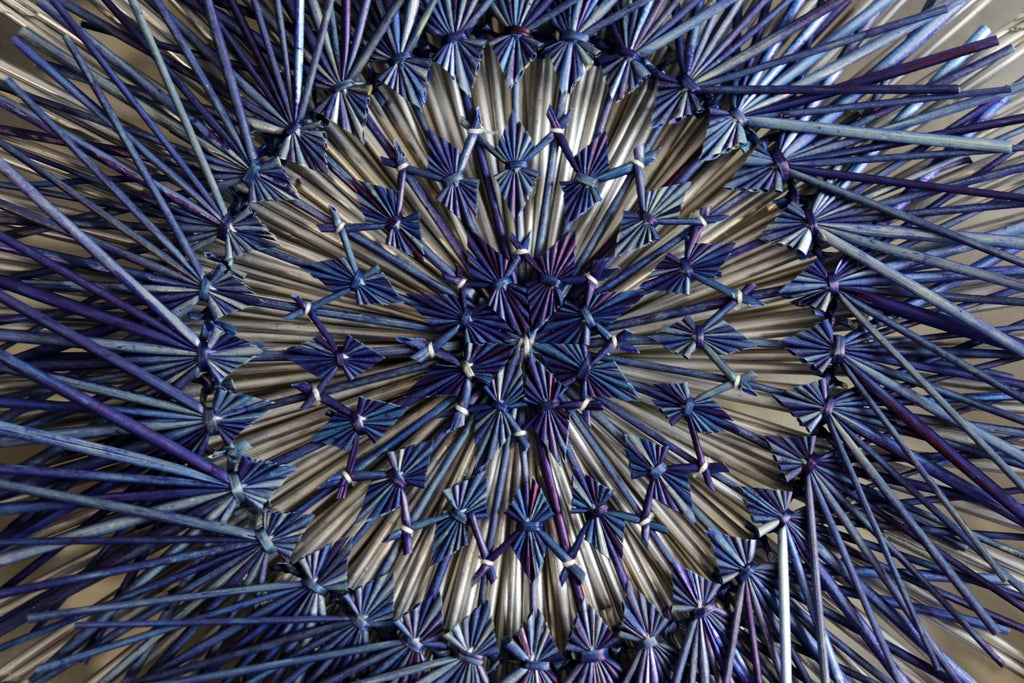 Wheat Circle Wall Art - Blue Eclipse