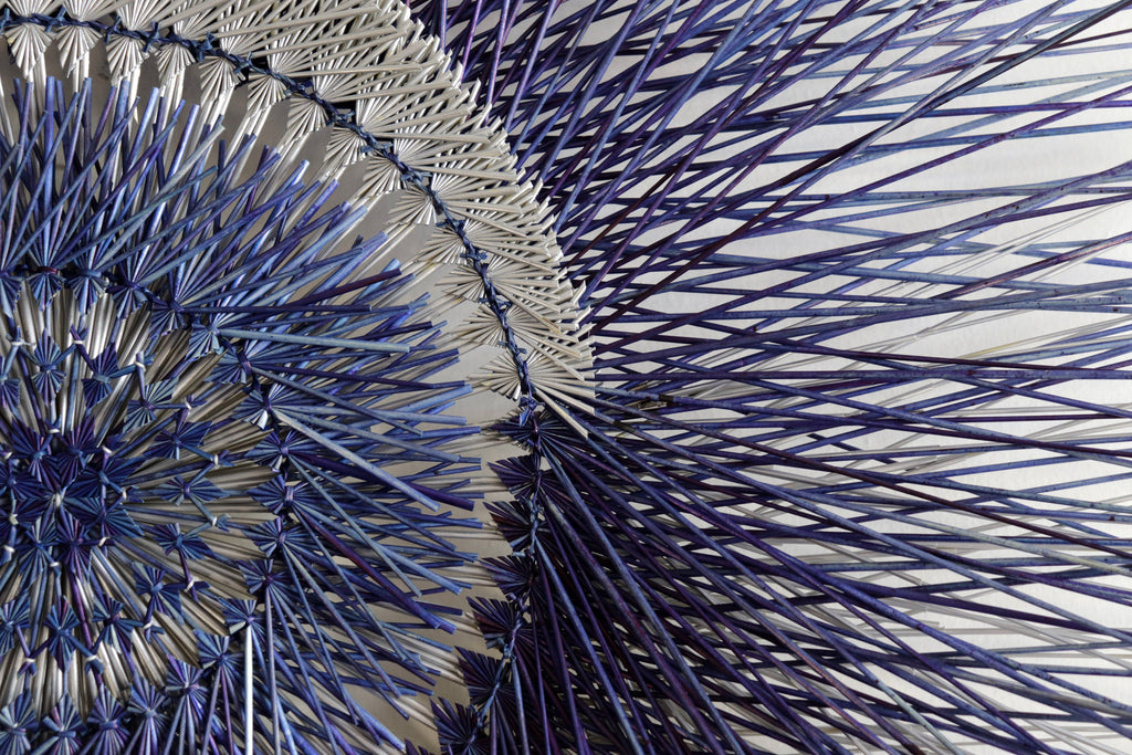 Wheat Circle Wall Art - Blue Eclipse