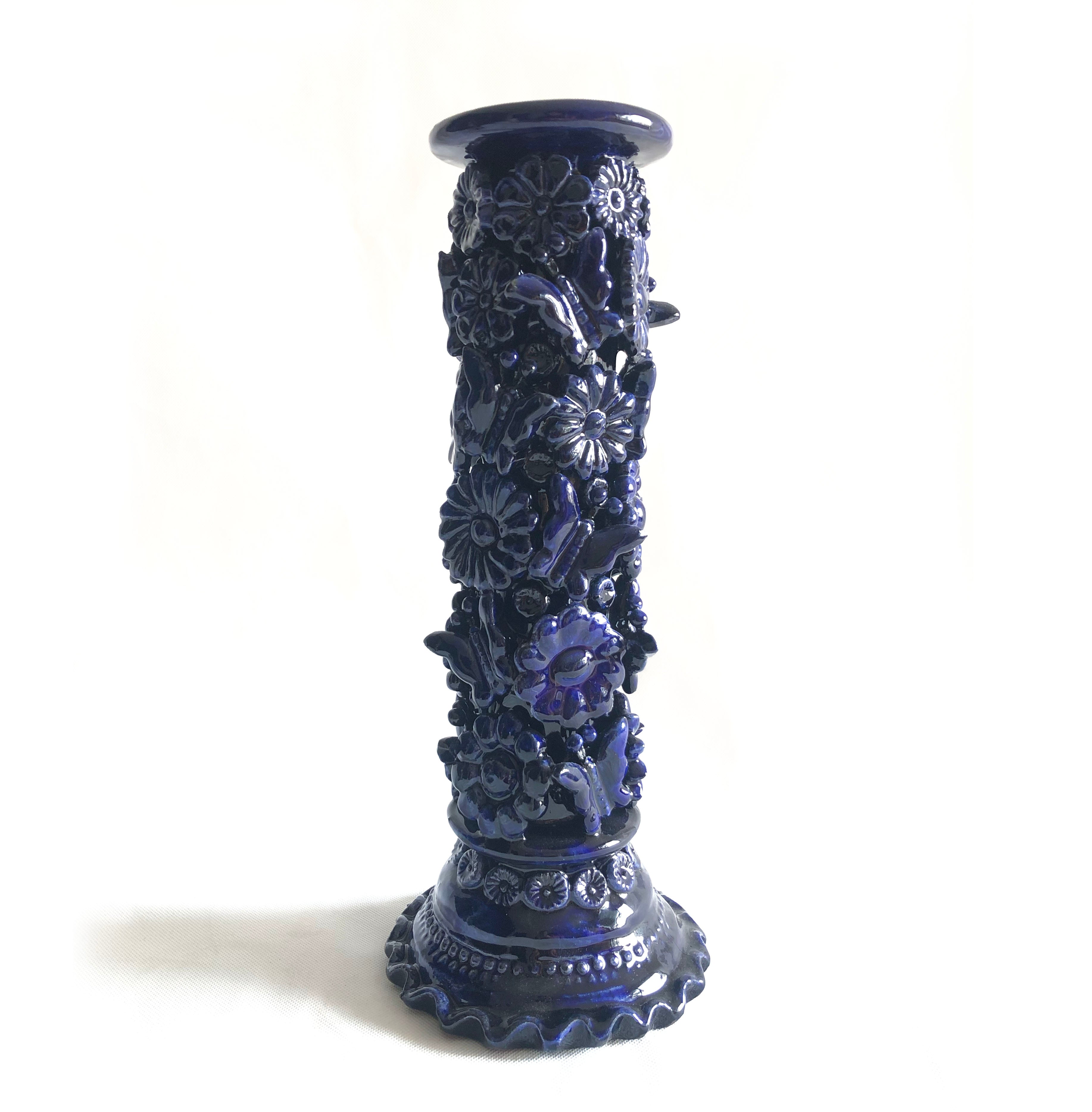 Porta Cirio Blue - Glazed Clay - 15 in. Tereri
