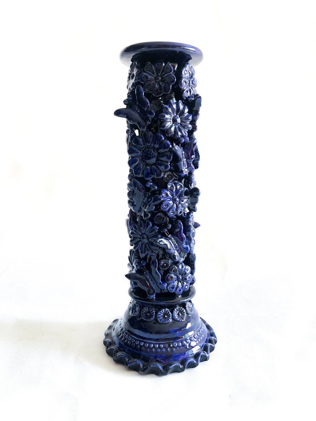 Porta Cirio Blue - Glazed Clay - 15 in. Tereri