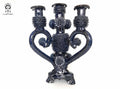 Candleholder Blue 4 candles - Glazed Clay - 16 in. - Made to Order 3+ Juan Gtz
