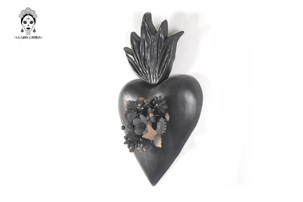 Clay Heart Black II - 9.8 in. Cecilio
