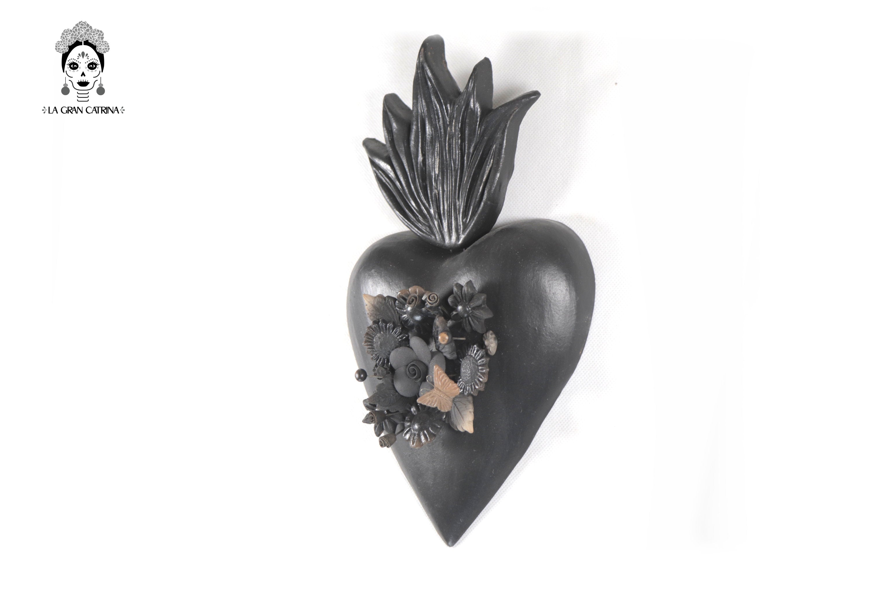 Clay Heart Black II - 9.8 in. Cecilio
