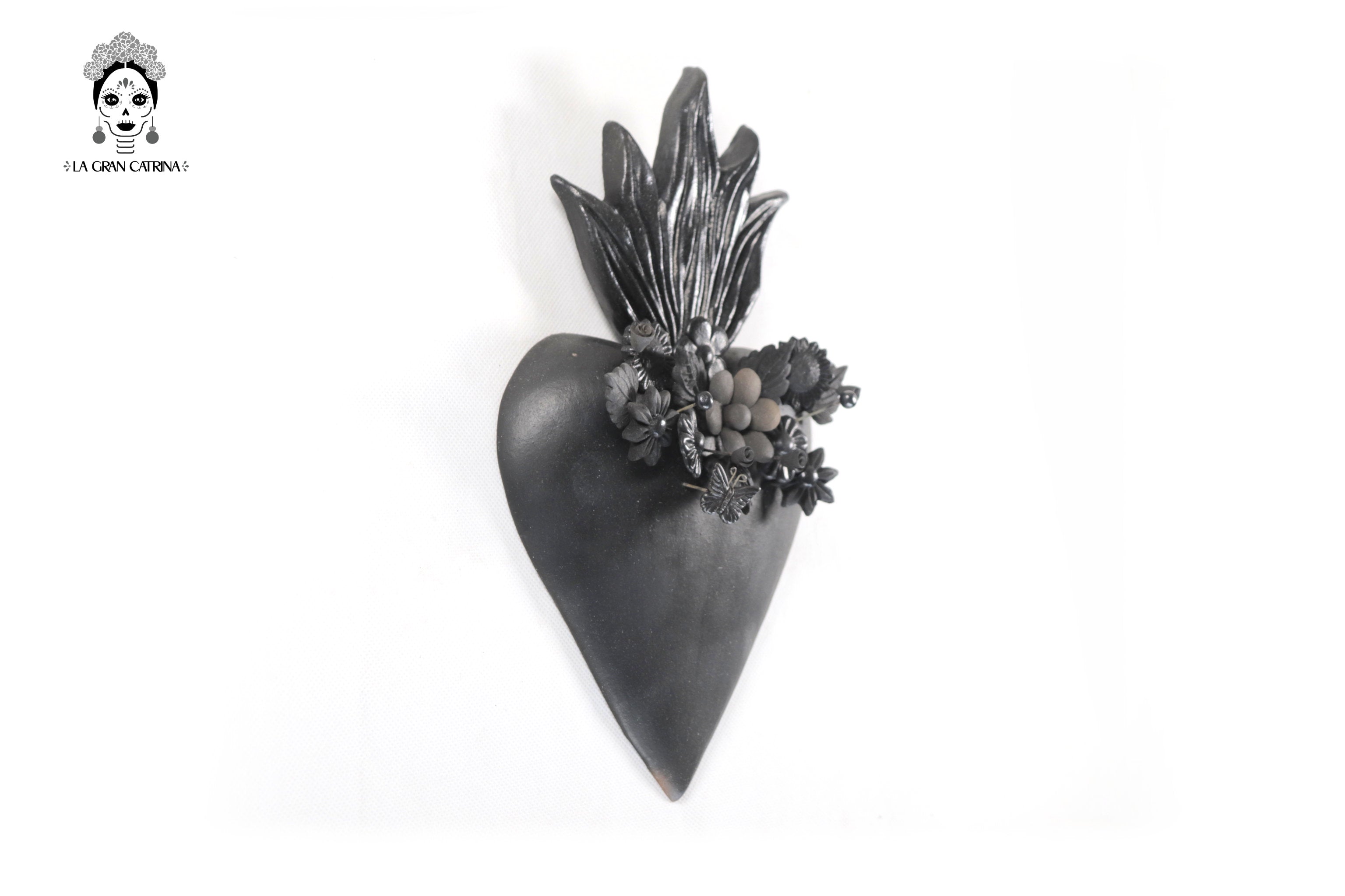 Clay Heart Black - 9.8 in. Cecilio