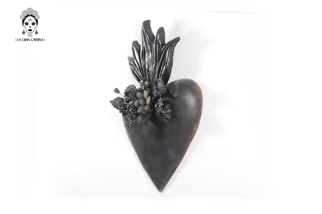Clay Heart Black - 9.8 in. Cecilio