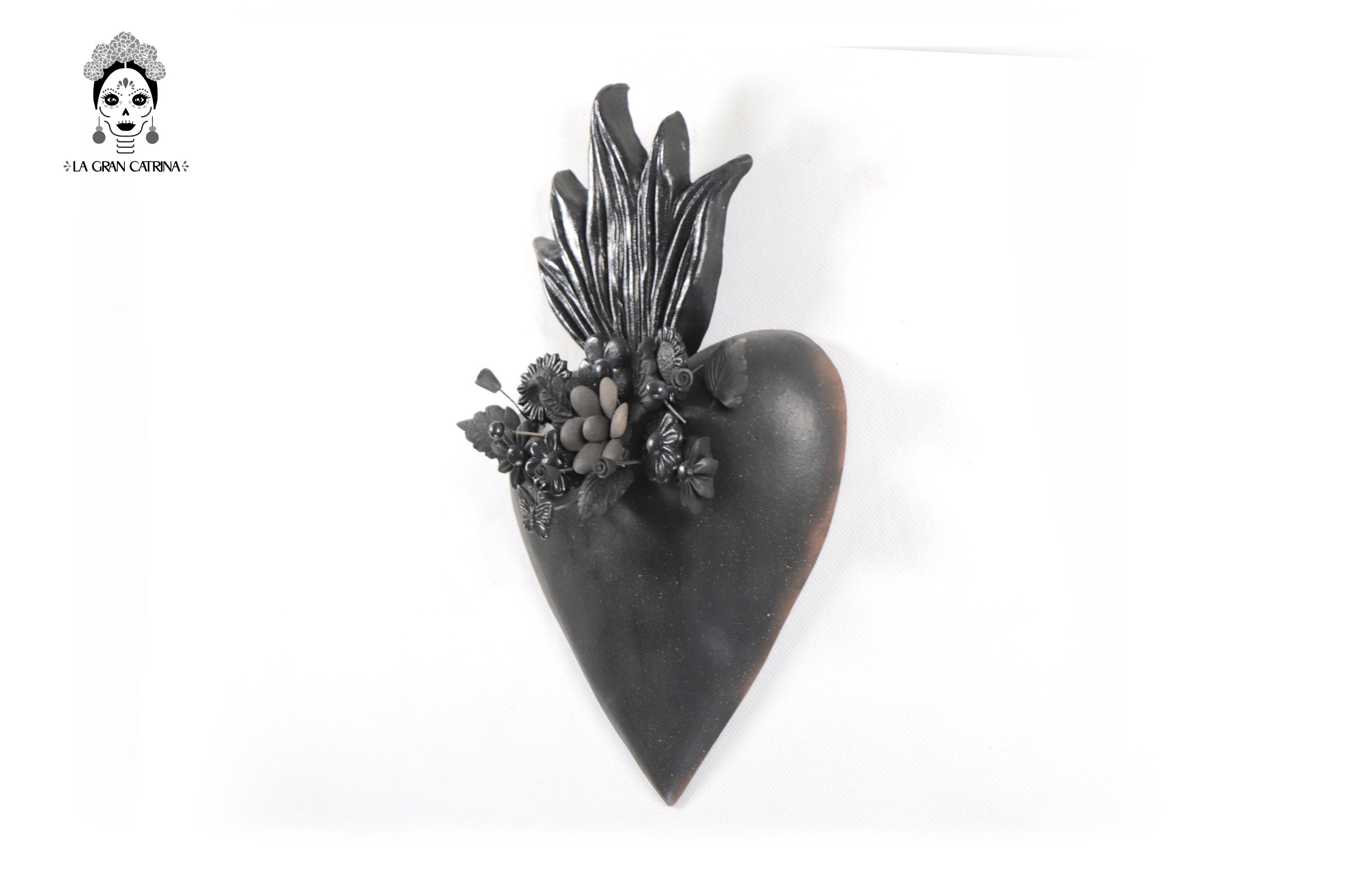 Clay Heart Black - 9.8 in. Cecilio