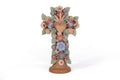 Floral Cross Clay with Heart and Birds - 11.8 in. Cecilio