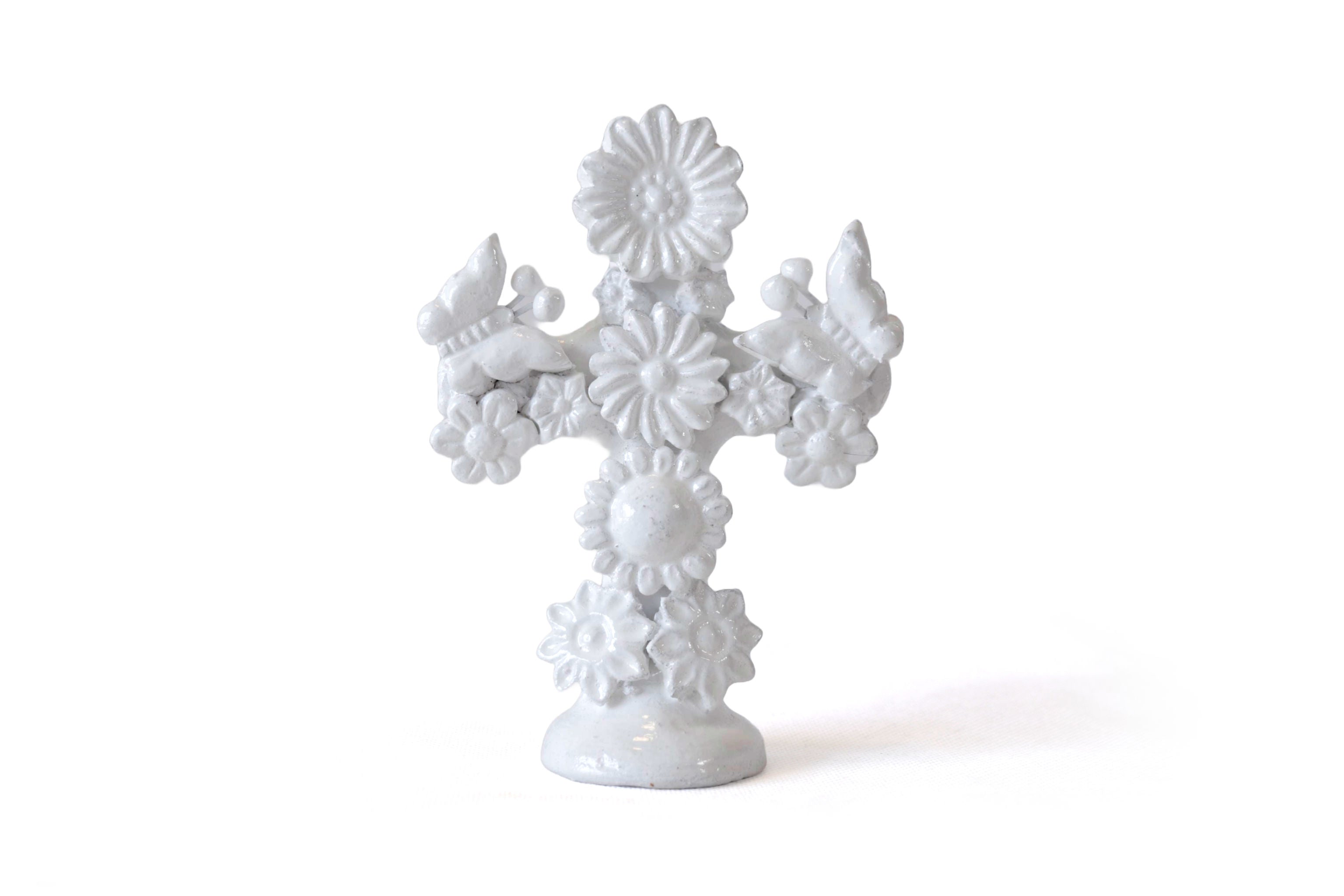 Cross white - Glazed Clay - 5.7 in. - in. Production Tereri