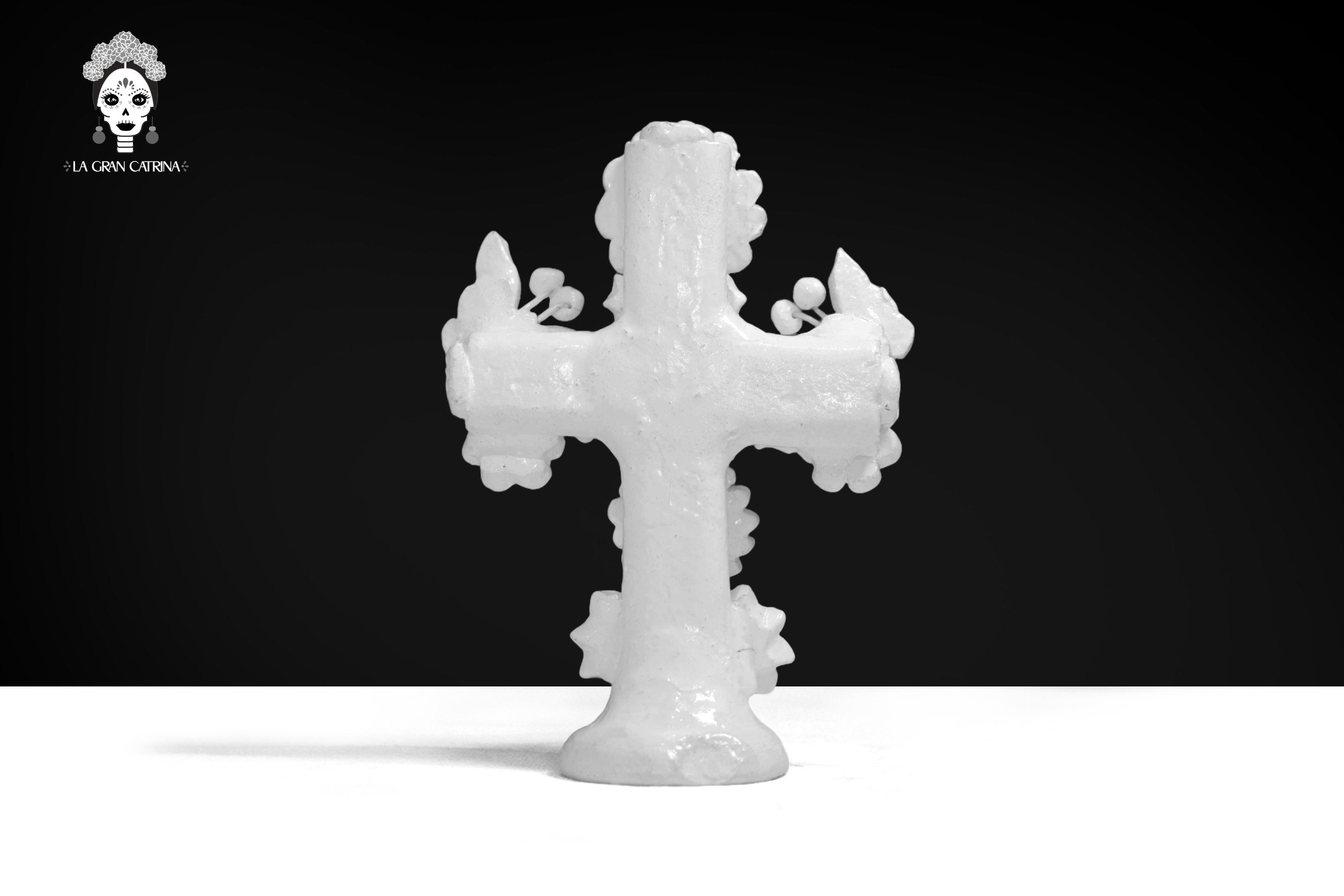 Cross white - Glazed Clay - 5.7 in. - in. Production Tereri