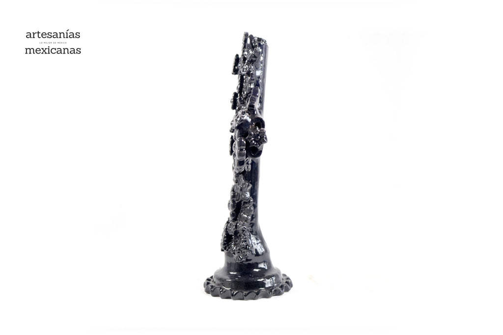 Cross blue - Glazed Clay - 12.5 in. Tereri