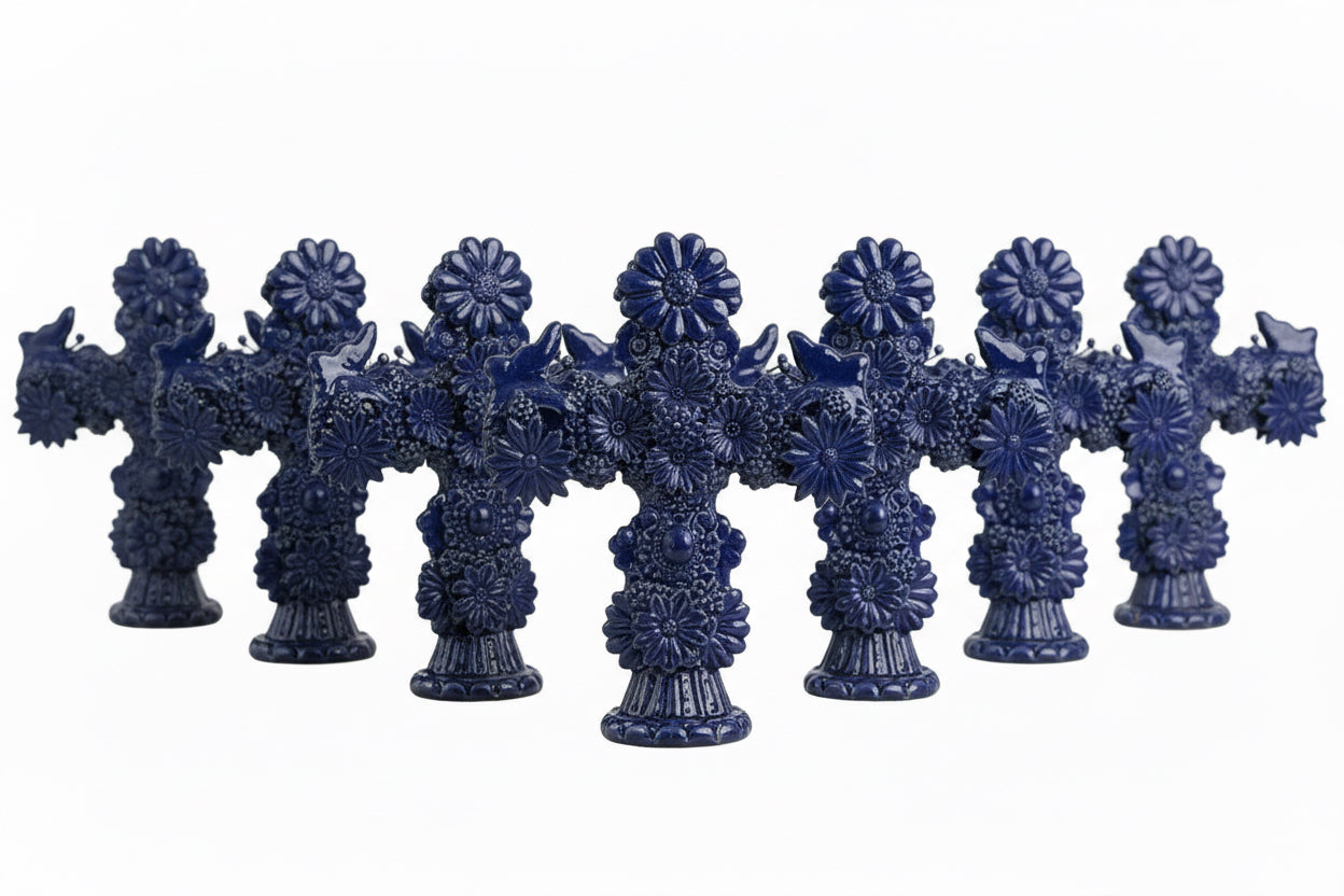 Cross Glazed Clay - 10 in. - Mexican Handcraft Wholesale Juan Gtz