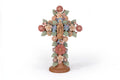 Floral Cross Clay with Virgin of Guadalupe and Birds - 12.3 in. Cecilio