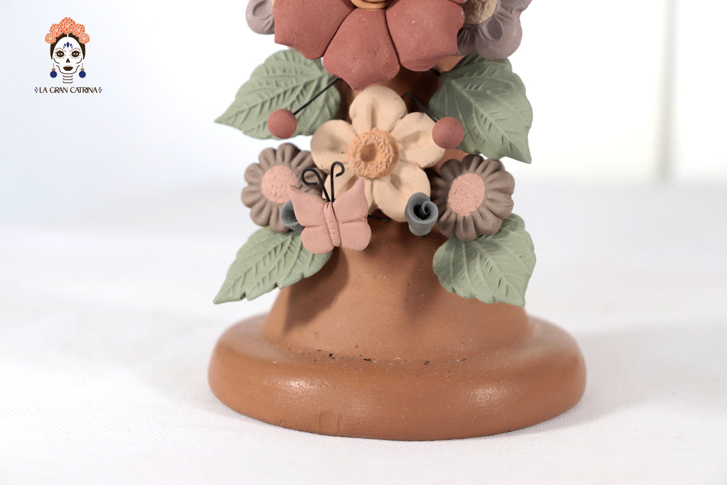 Floral Cross Clay with Virgin of Guadalupe and Birds - 12.3 in. Cecilio