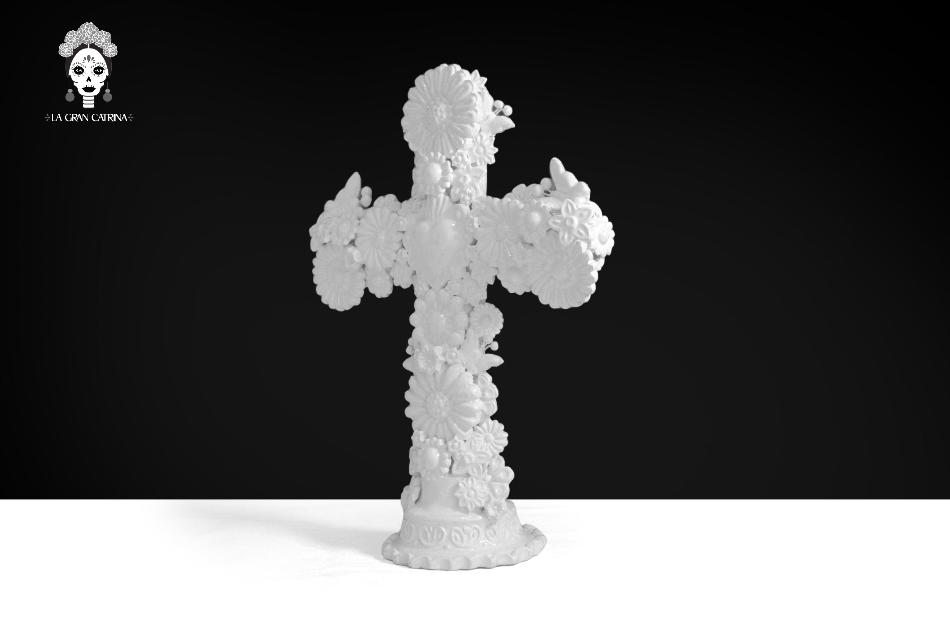 Cross white - Glazed Clay - 15 in. Tereri