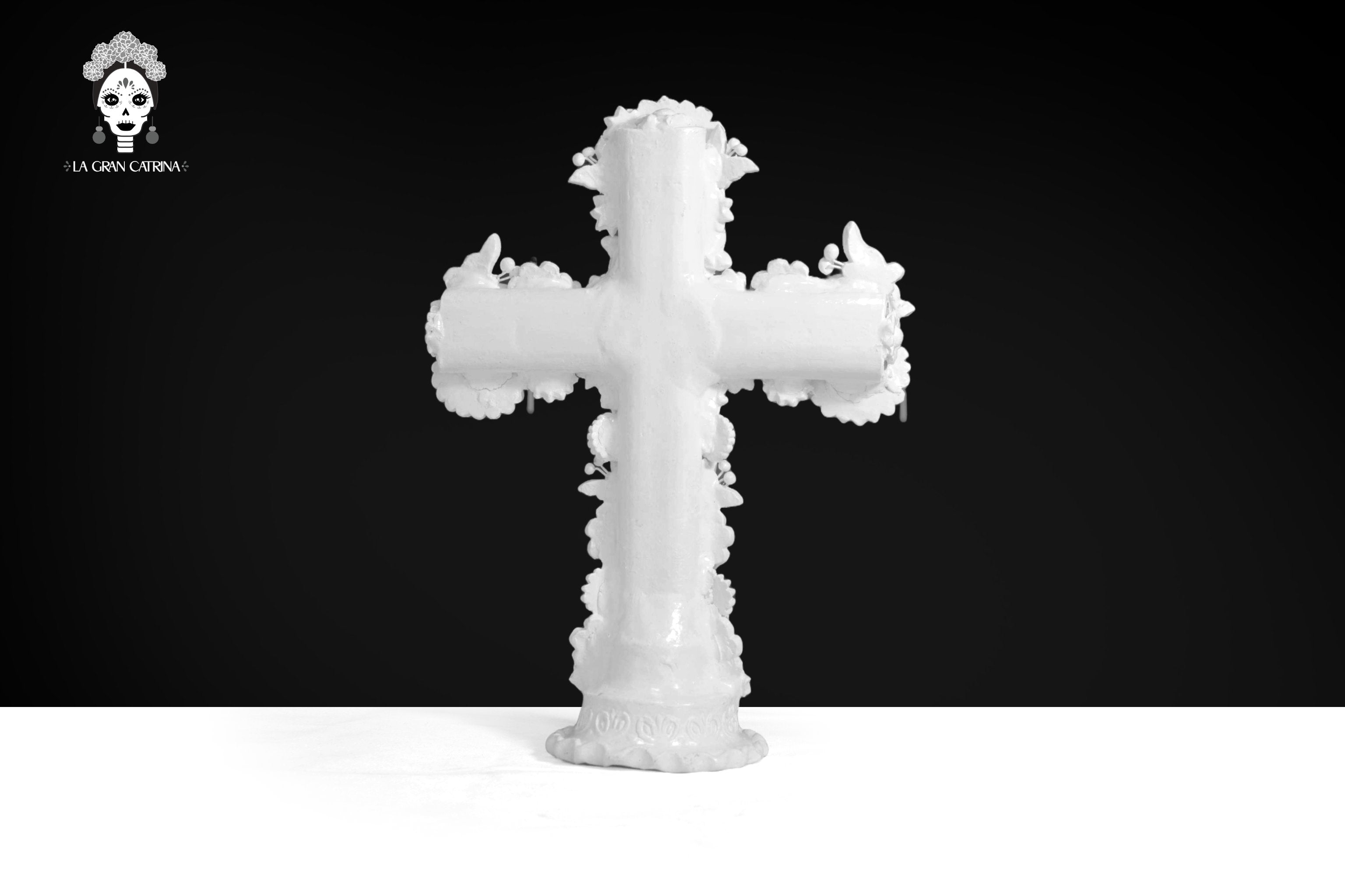 Cross white - Glazed Clay - 15 in. Tereri