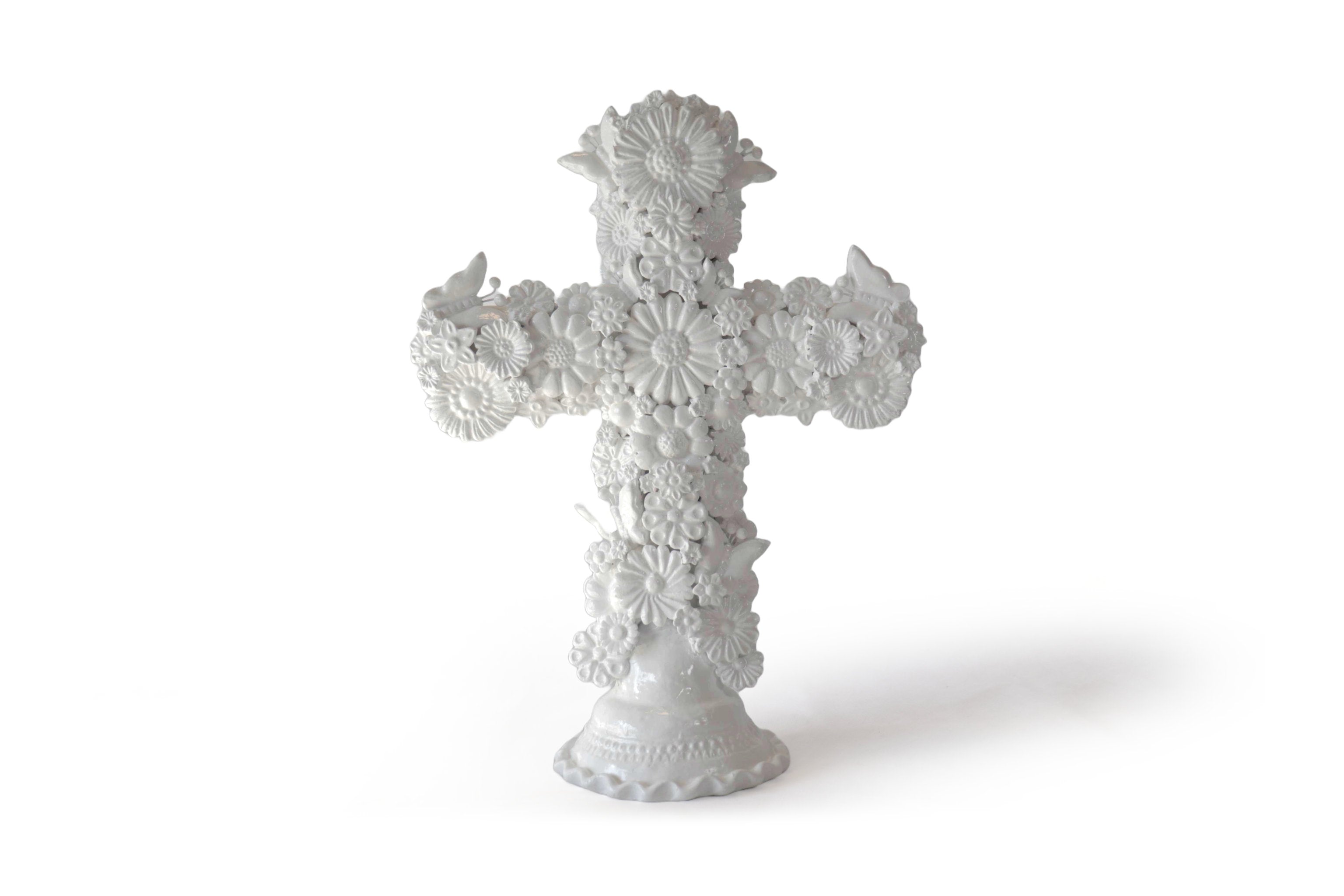 Cross white - Glazed Clay - 18 in. Tereri