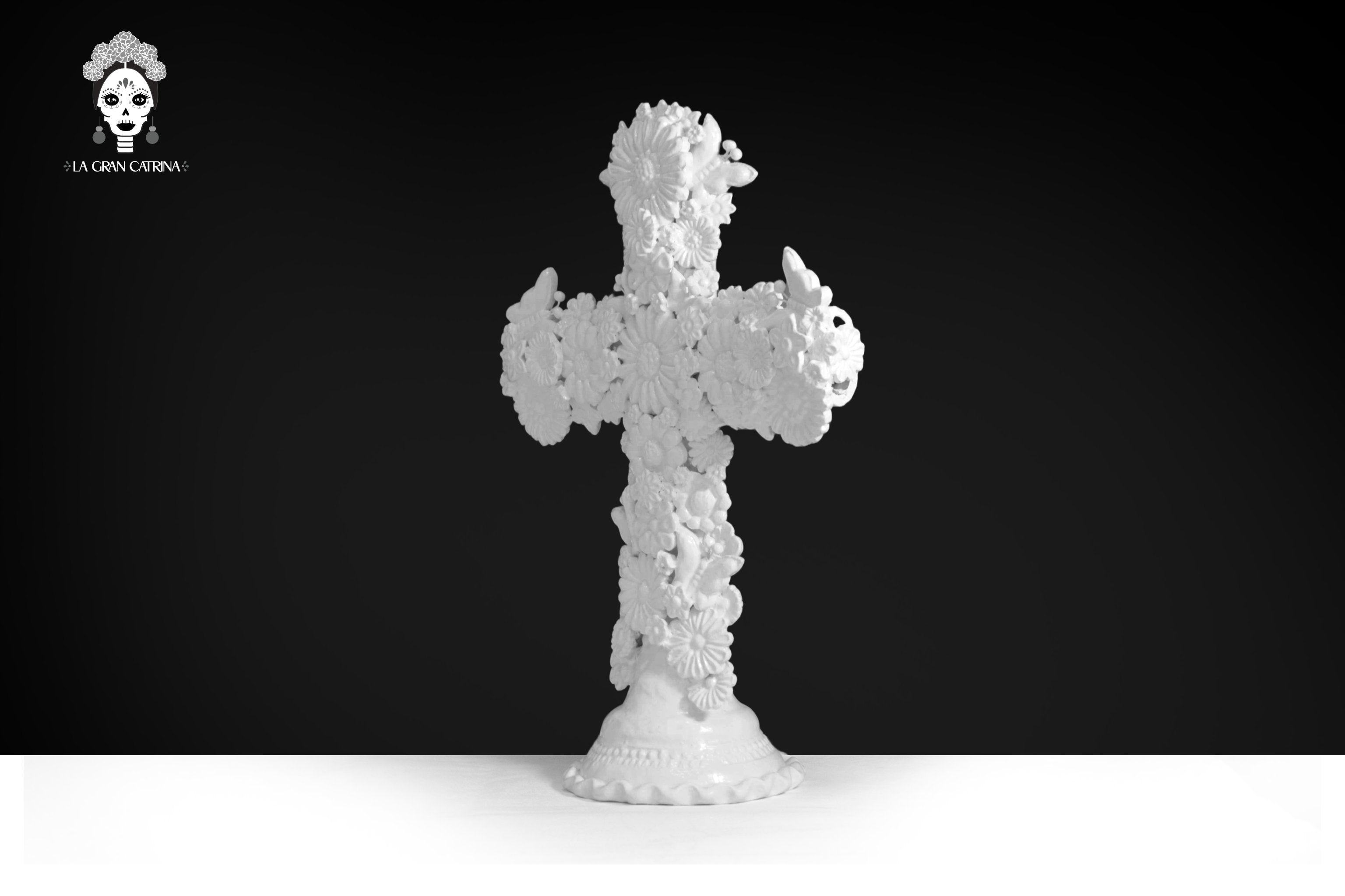 Cross white - Glazed Clay - 18 in. Tereri
