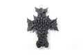 Cross with Flowers and skulls black - 11 in. Brenda Capula
