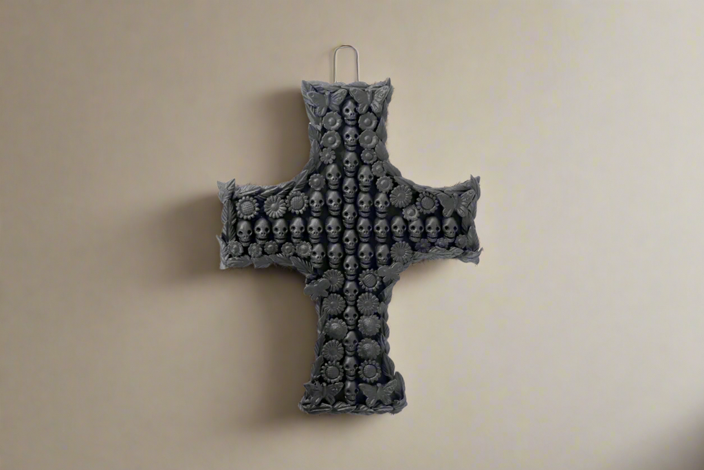 Cross of skulls Black - 11 in. Brenda Capula