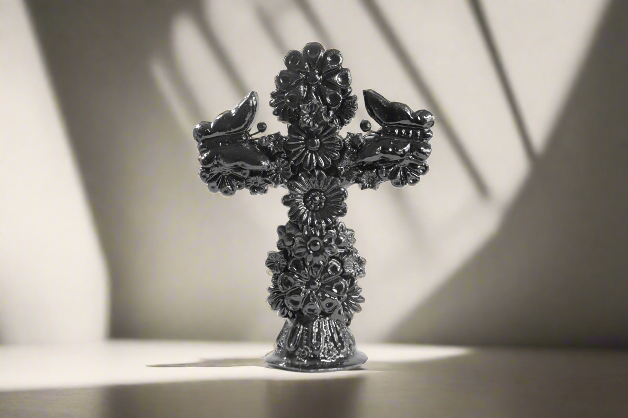 Cross black - Glazed Clay - 7.4 in. Tereri