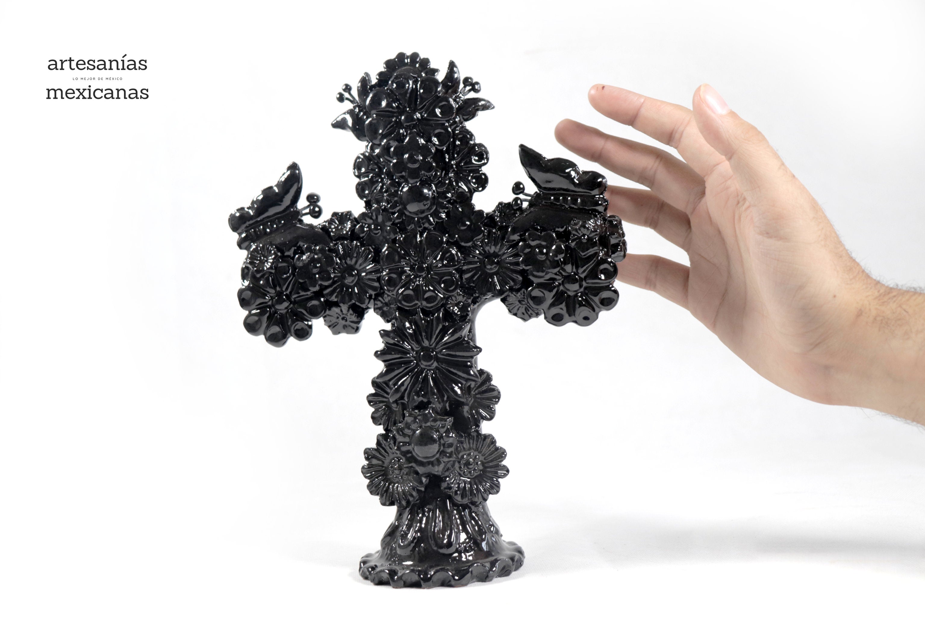 Cross black - Glazed Clay - 10 in. Tereri