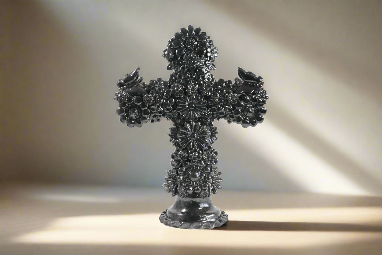 Cross black - Glazed Clay - 12.5 in. Tereri