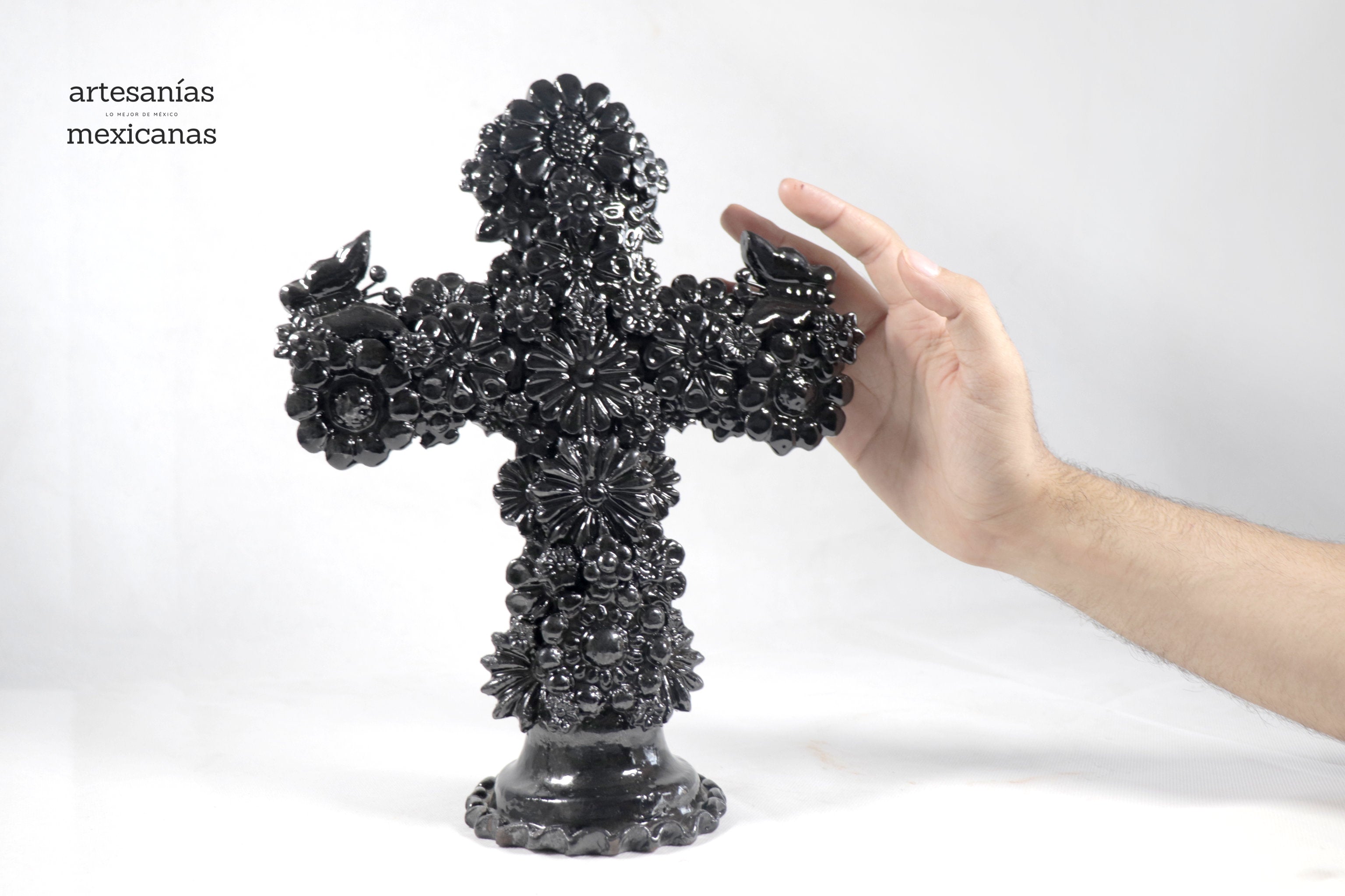 Cross black - Glazed Clay - 12.5 in. Tereri
