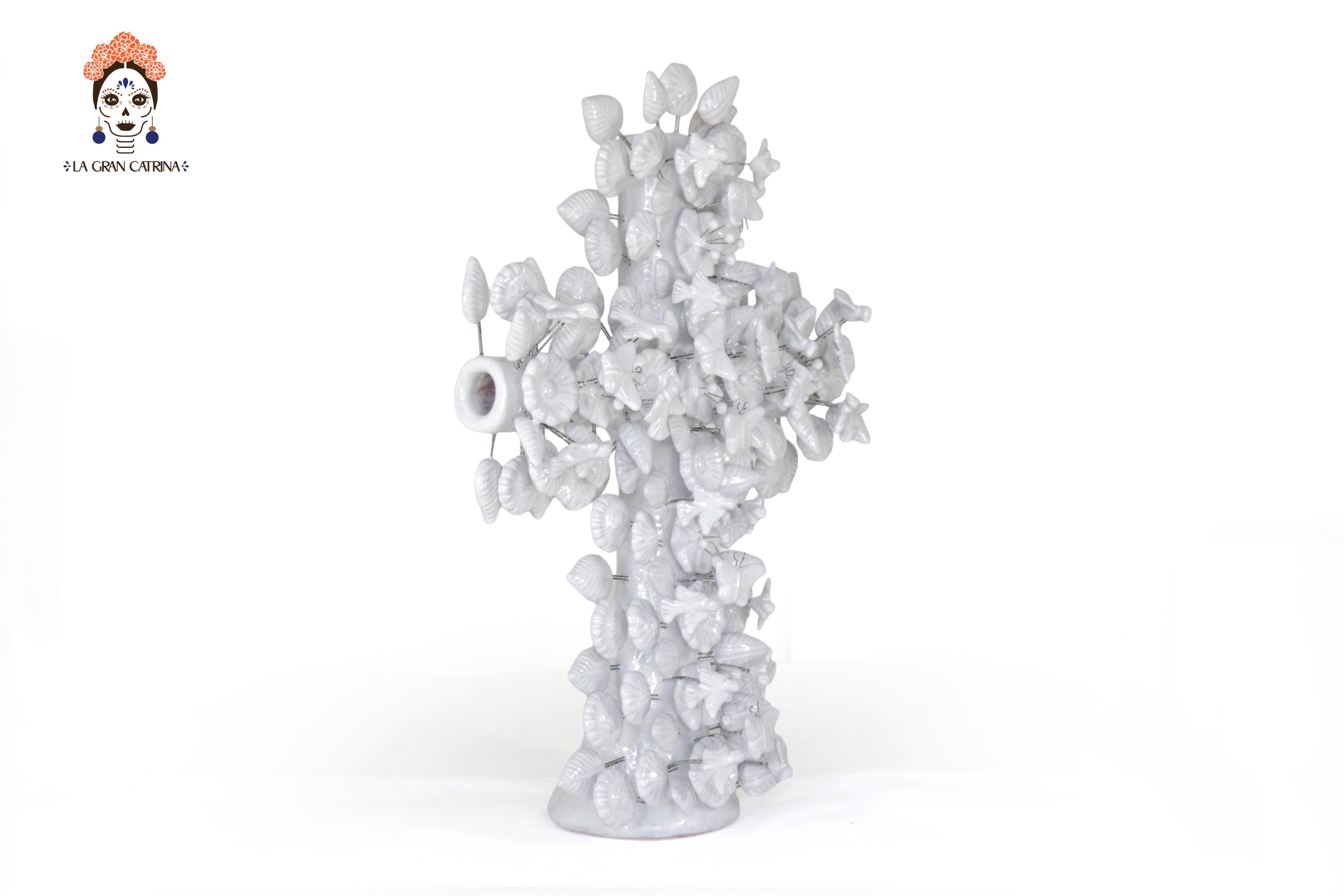 Cross white - Glazed Clay - 19.6 in. Tereri