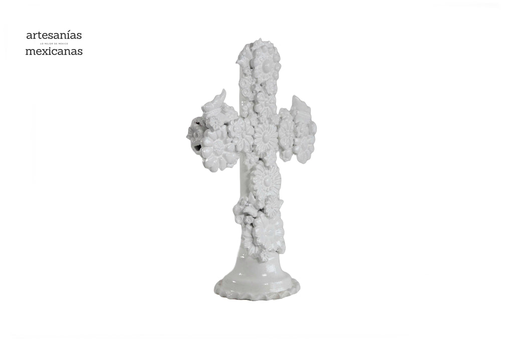 Cross white of 12.6 in. - Glazed Clay Tereri