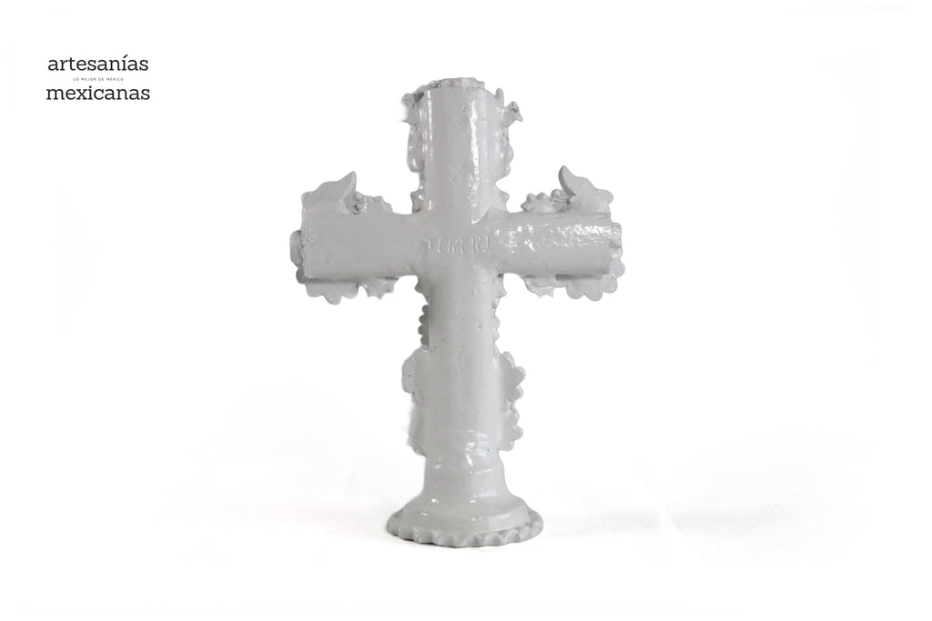 Cross white of 12.6 in. - Glazed Clay Tereri
