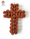 Cross Day of the Dead skulls and marigold 10 in. Lizbeth Cruces
