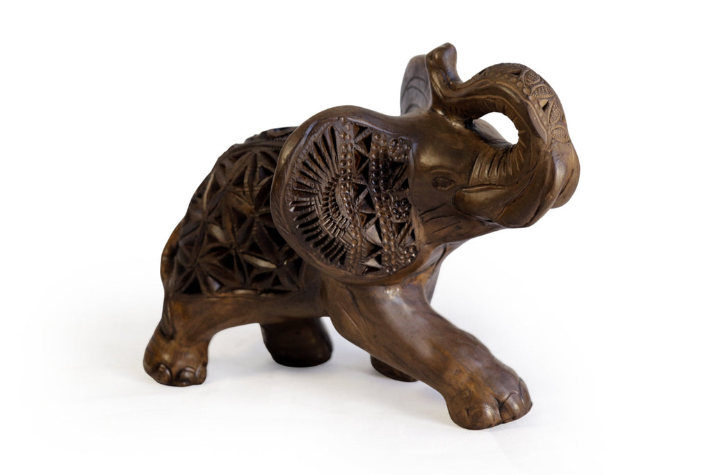 Black Clay Brown Elephant - 7 in. Tere Oax