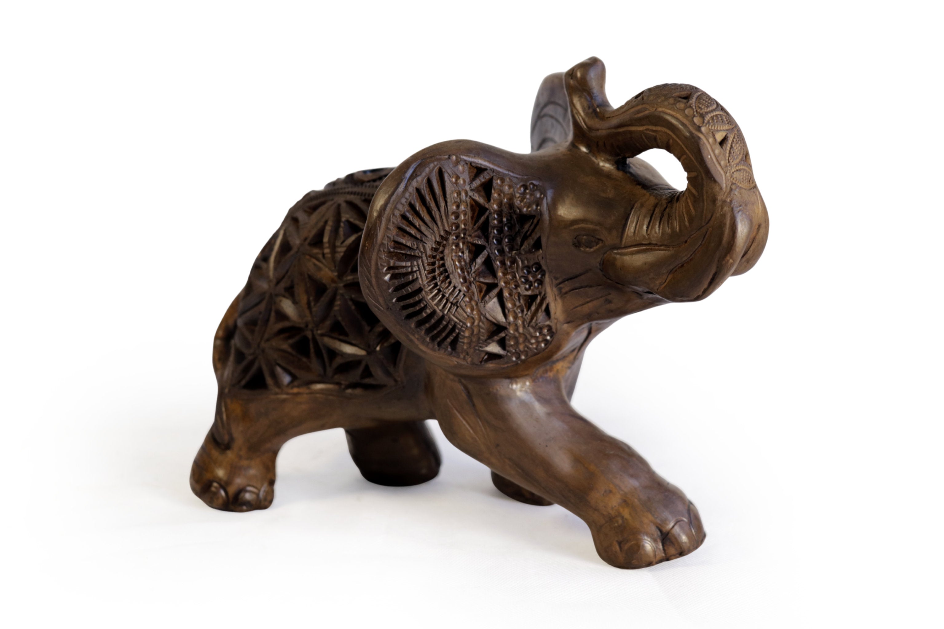 Black Clay Brown Elephant - 7 in. Tere Oax