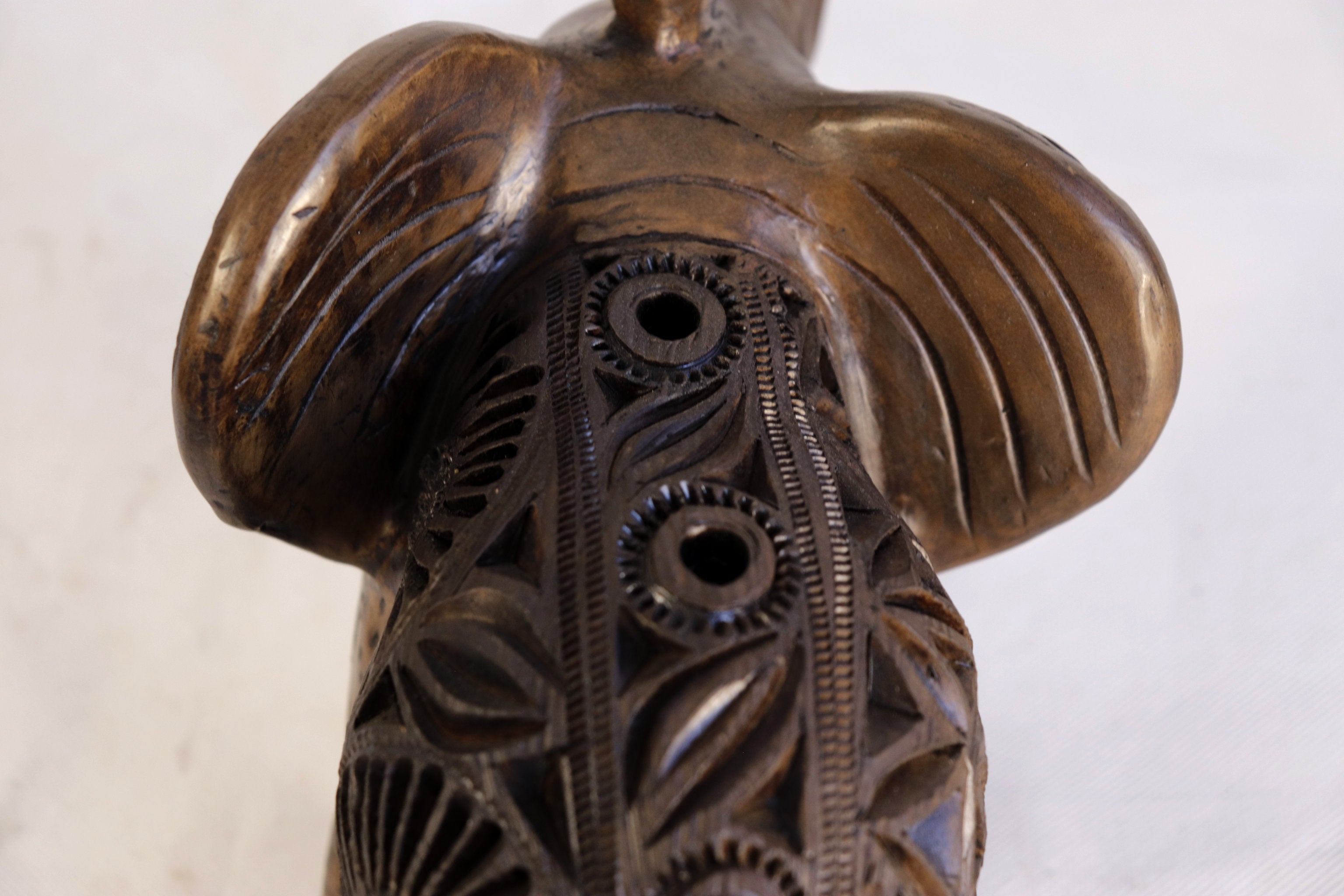 Black Clay Brown Elephant - 7 in. Tere Oax