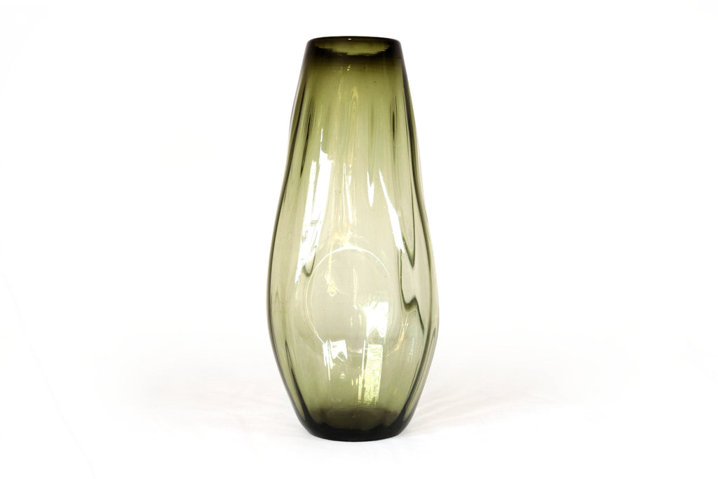 Flower Vase of Blown Glass Green Oliva 18.8 in. Vidrio Soplado