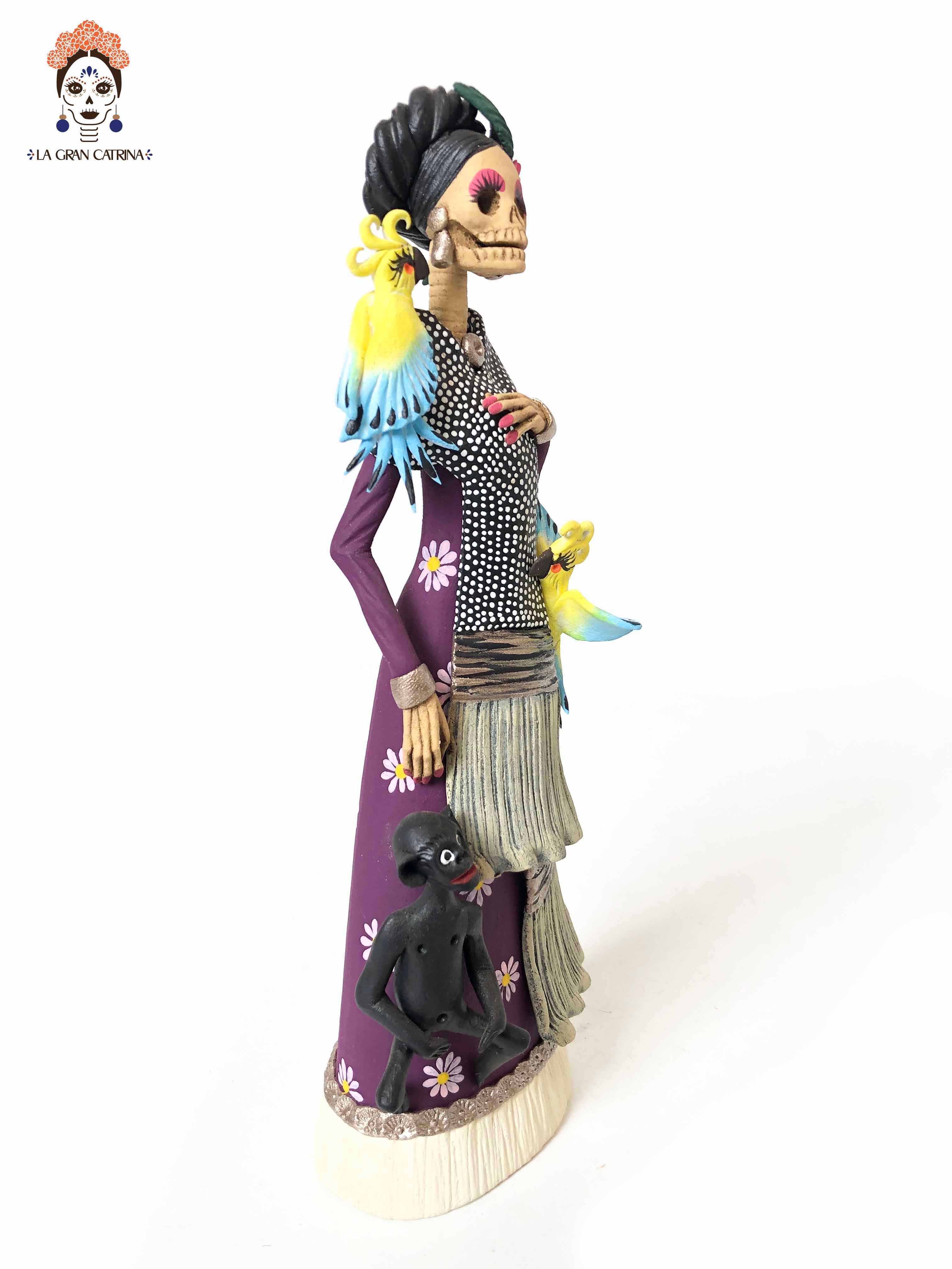 Frida with loros and chango - 10 in. Adan