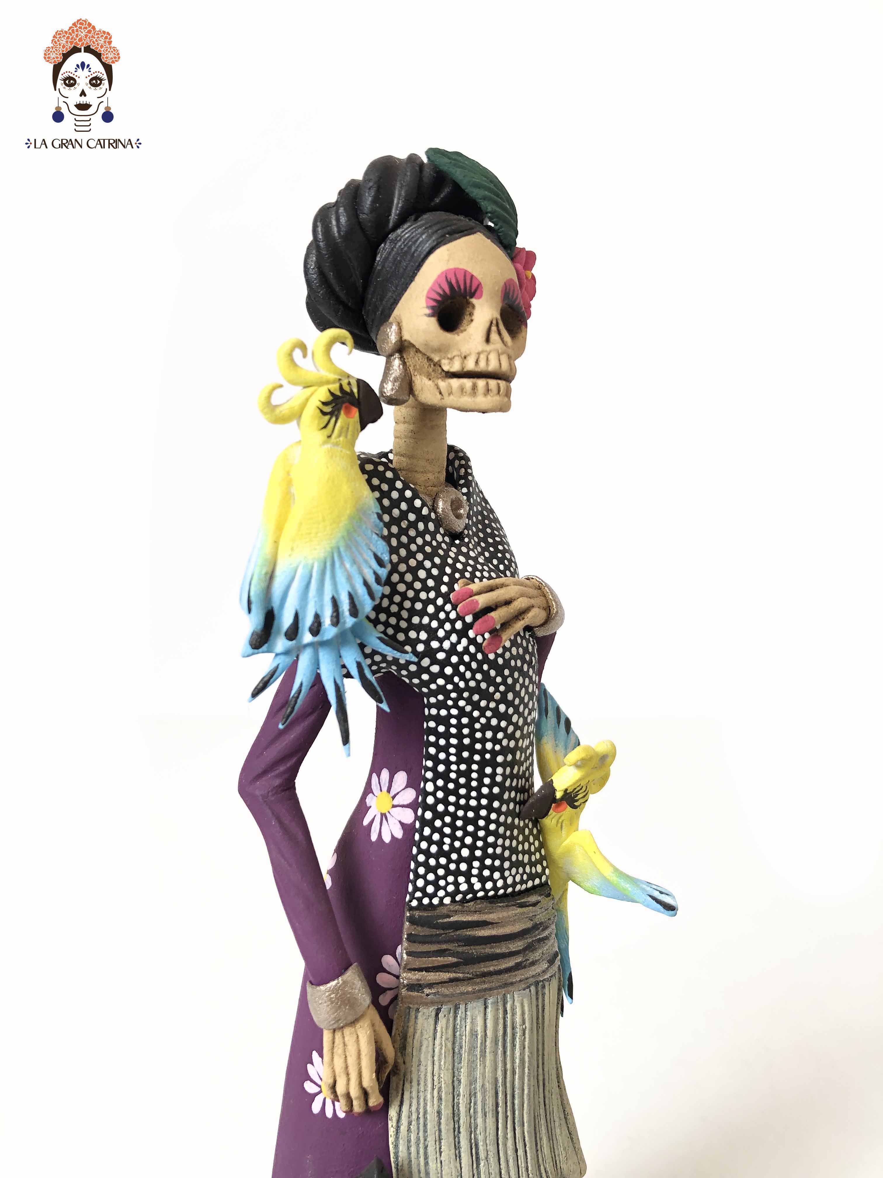 Frida with loros and chango - 10 in. Adan