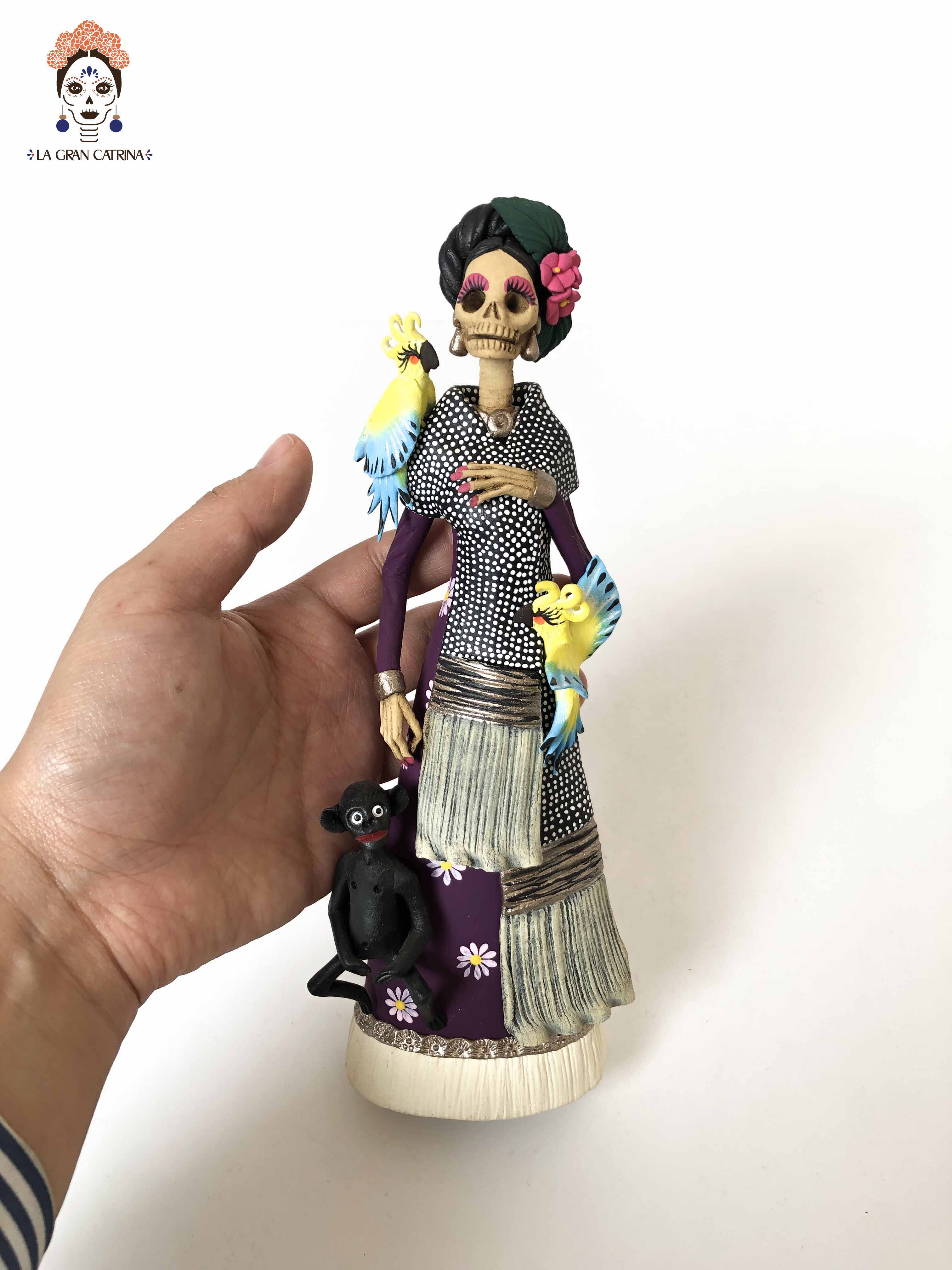 Frida with loros and chango - 10 in. Adan