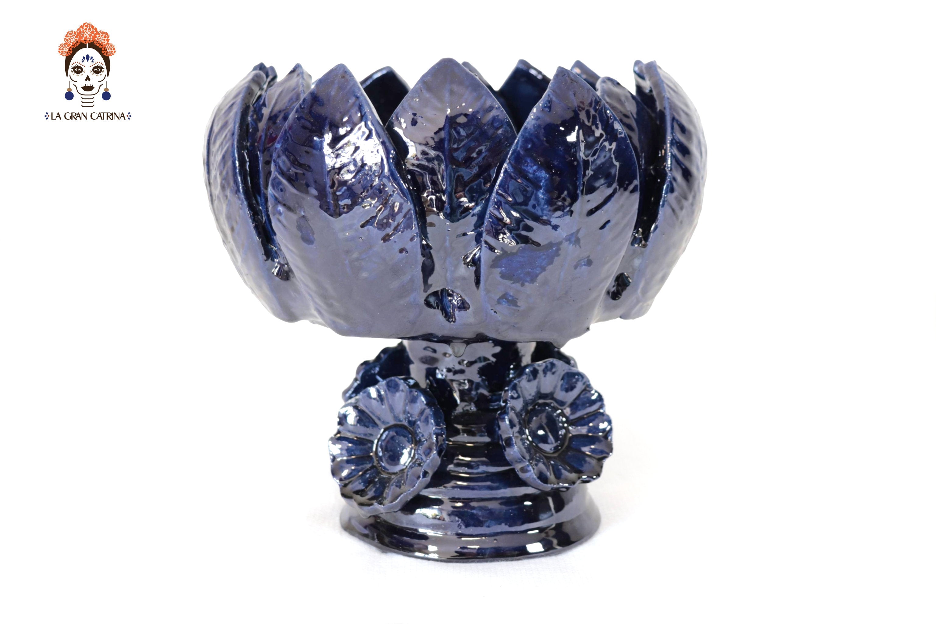 Fruit Bowl Medium Blue Glazed Clay - 7.8 in. Juan Gtz