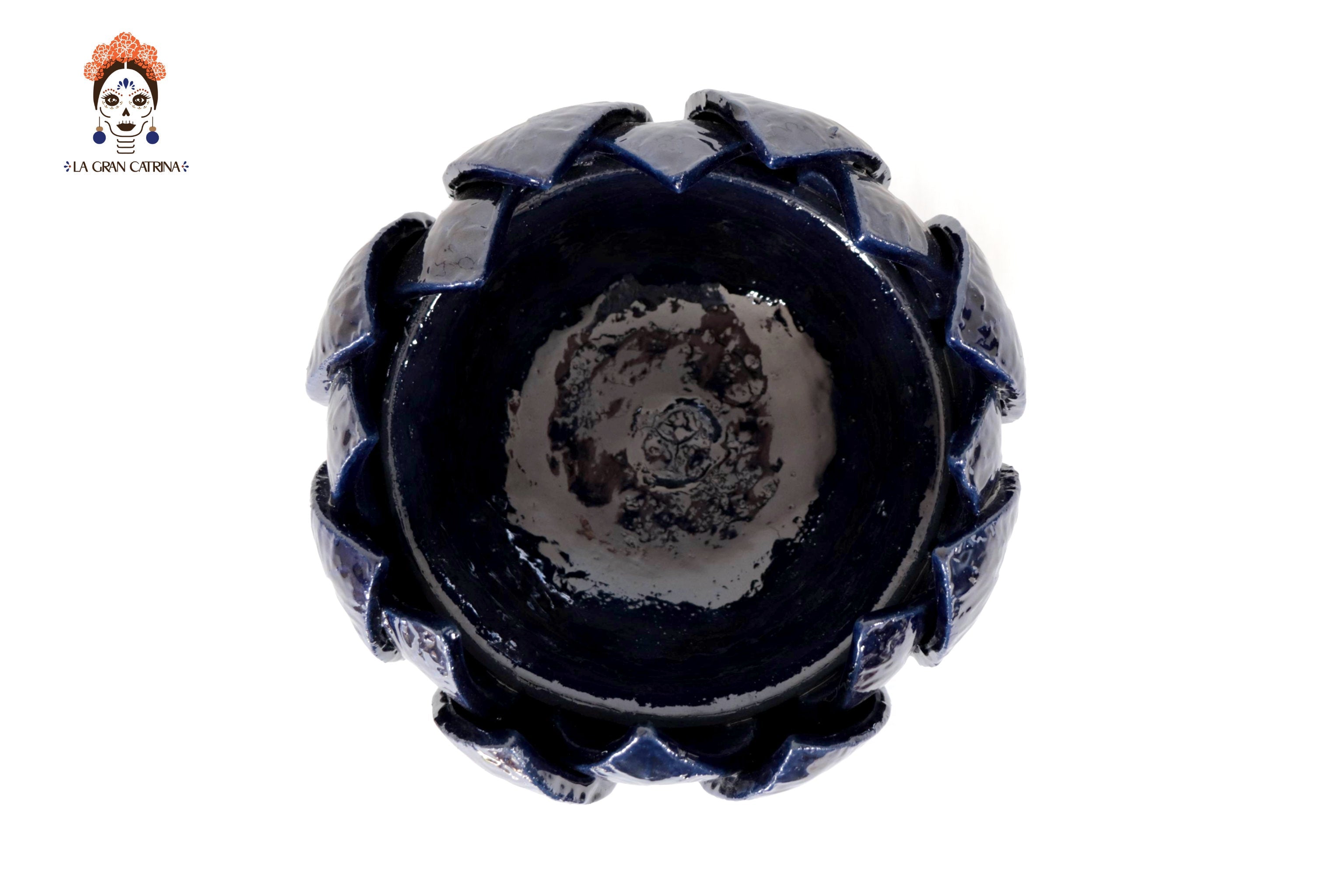 Fruit Bowl Medium Blue Glazed Clay - 7.8 in. Juan Gtz