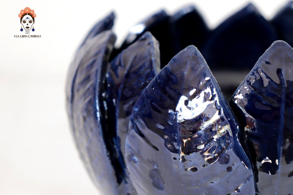 Fruit Bowl Medium Blue Glazed Clay - 7.8 in. Juan Gtz