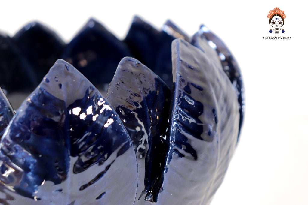 Fruit Bowl Medium Blue Glazed Clay - 7.8 in. Juan Gtz