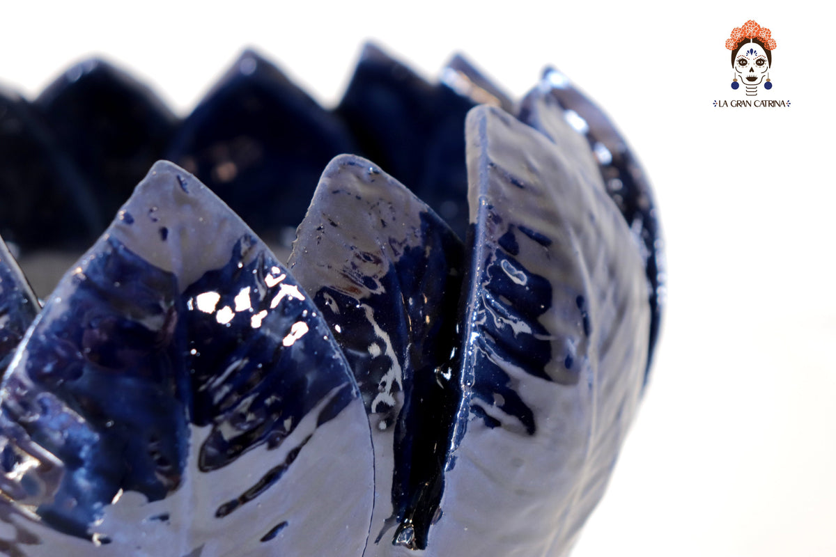 Fruit Bowl Medium Blue Glazed Clay - 7.8 in. Juan Gtz