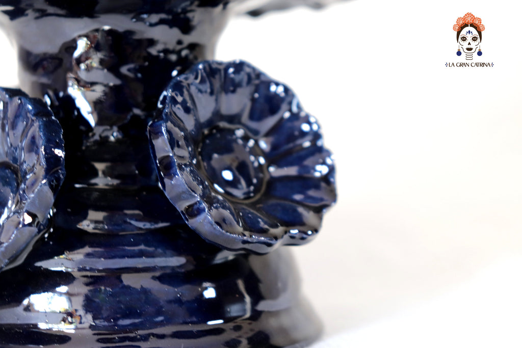 Fruit Bowl Medium Blue Glazed Clay - 7.8 in. Juan Gtz