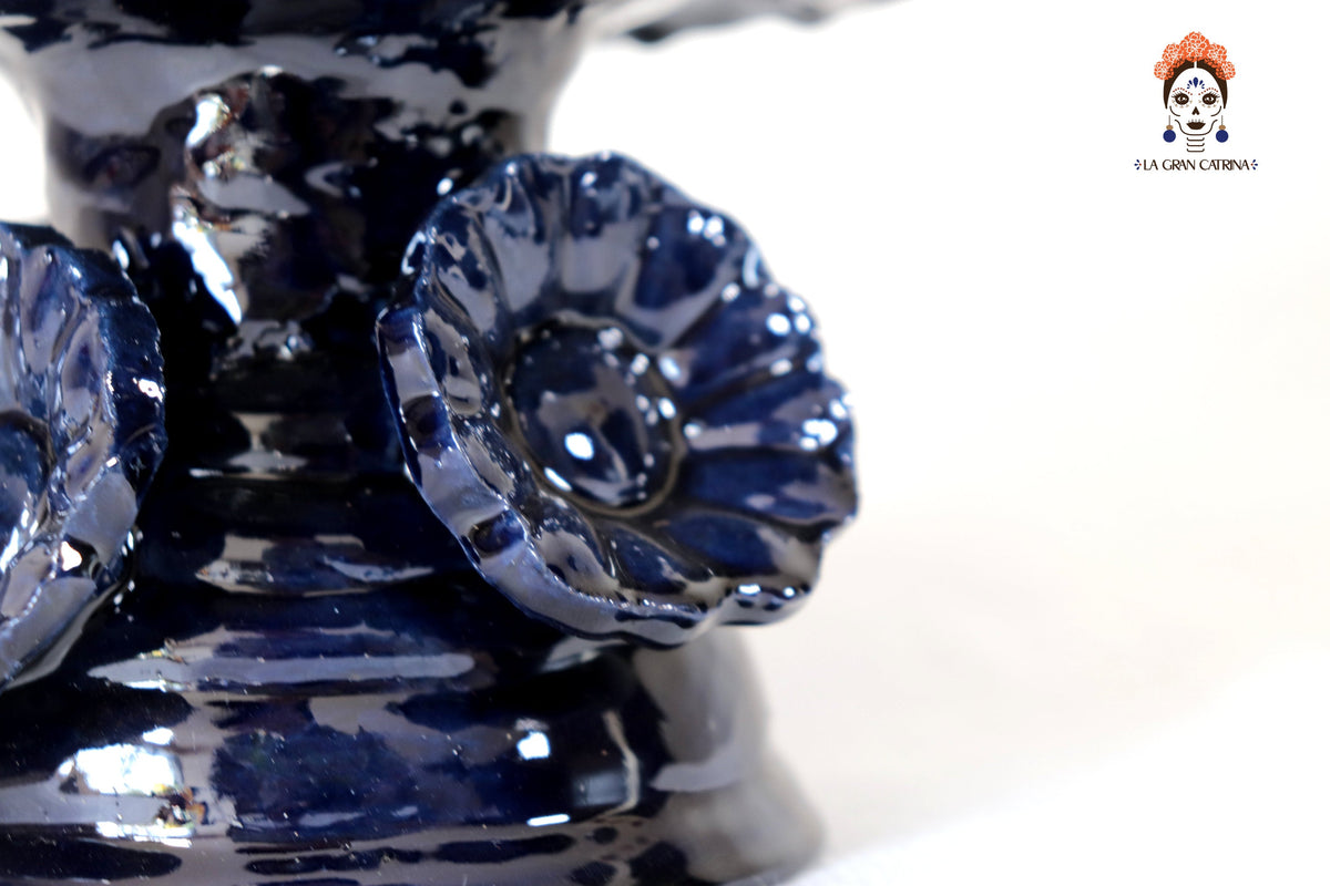 Fruit Bowl Medium Blue Glazed Clay - 7.8 in. Juan Gtz